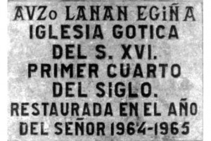 Se puede leer en la iglesia de Bera